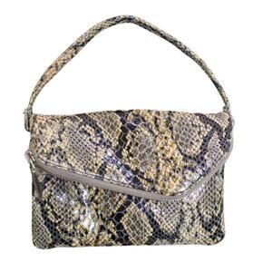 Hobo The Original Snake Skin Print Leather Top Handle Bag Animal Print